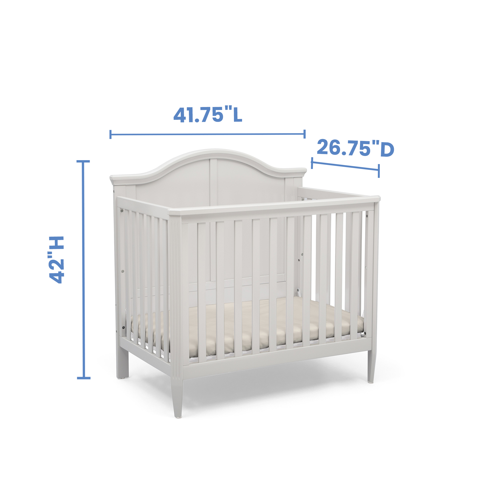 Parker Mini Convertible Baby Crib with Mattress and | Delta